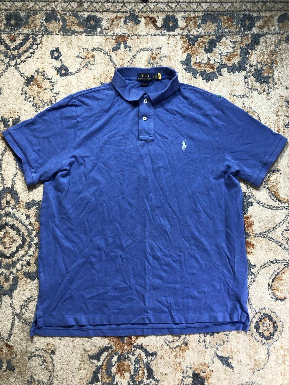 Polo Ralph Lauren Polo Shirt Mens XL Blue Classic Fit Pony Logo Short Sleeve